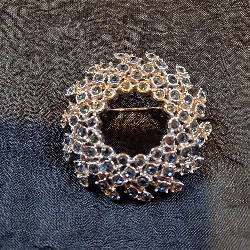 Vintage Brooch with Blue Stones